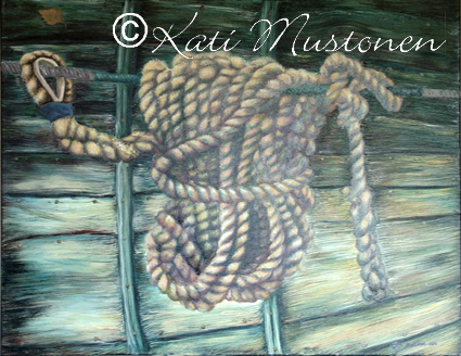 Pelastusköysi, Kati Mustosen öljyvärimaalaus vuodelta 2010.